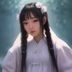 用户橙子穿搭控的头像，年轻时尚女性，背景为明亮暖色调